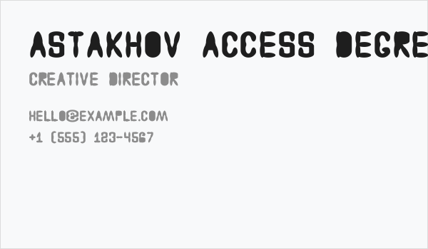 Astakhov Access Degree AF Business Card