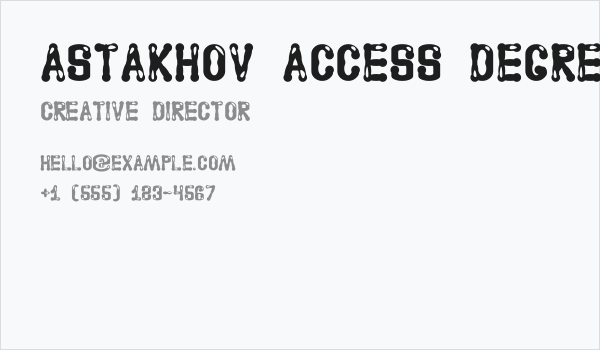Astakhov Access Degree AG Serif Business Card