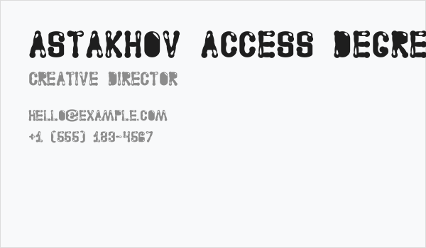 Astakhov Access Degree AGFSerif Business Card