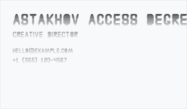 Astakhov Access Degree ALF Business Card