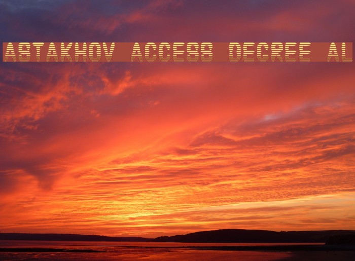 Astakhov Access Degree AL Example 1