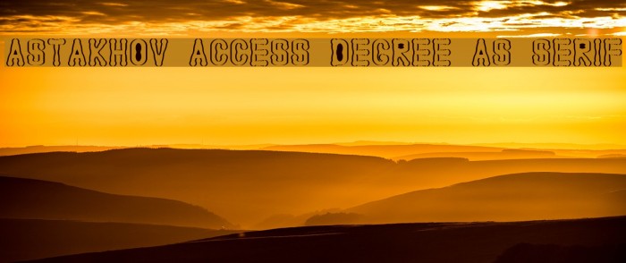Astakhov Access Degree AS Serif Font examples