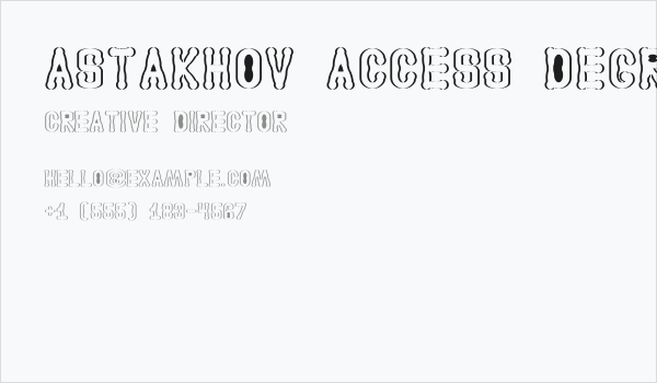 Astakhov Access Degree AS Serif Business Card
