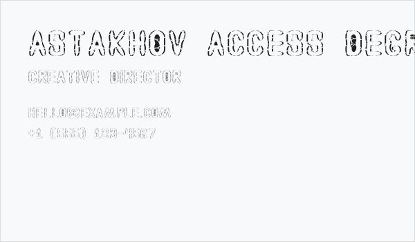 Astakhov Access Degree AS Sk Business Card