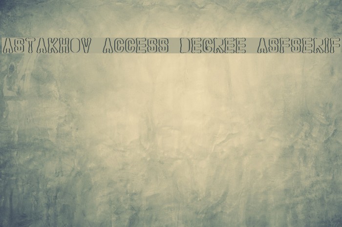 Astakhov Access Degree ASFSerif Font examples