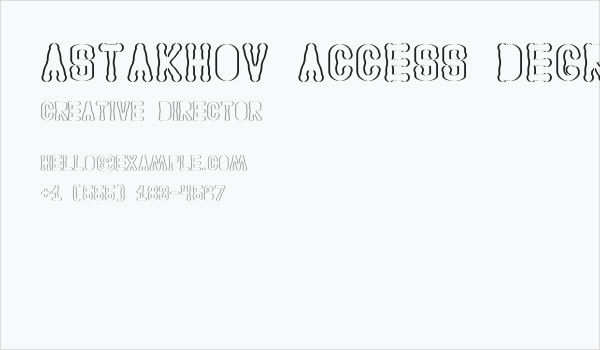 Astakhov Access Degree ASFSerif Business Card