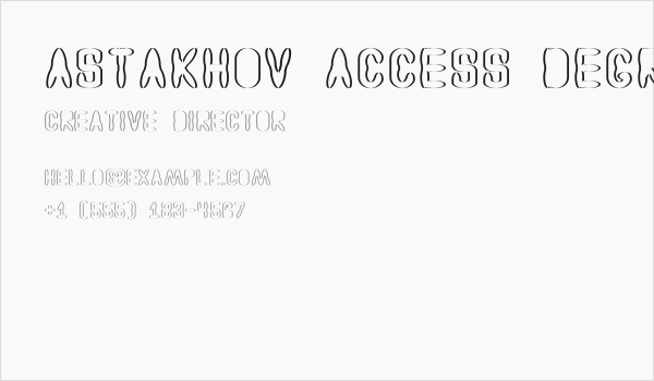 Astakhov Access Degree ASF Business Card