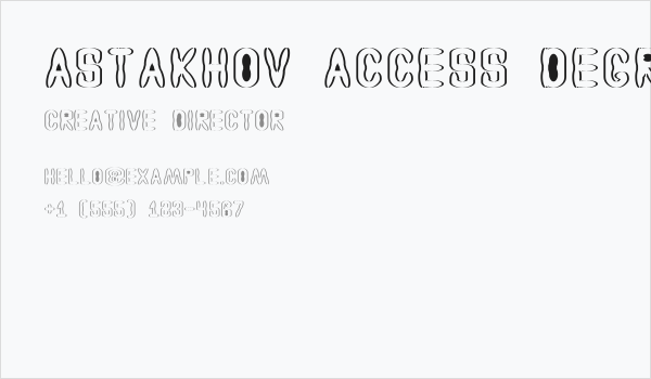 Astakhov Access Degree AS Business Card