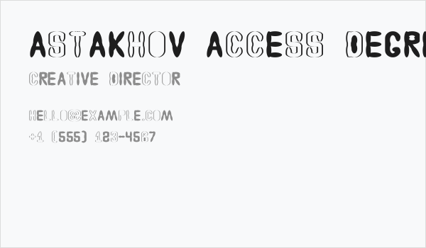 Astakhov Access Degree Chaos Business Card