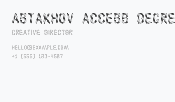 Astakhov Access Degree DL Business Card