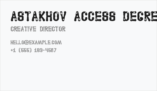 Astakhov Access Degree G Serif Business Card