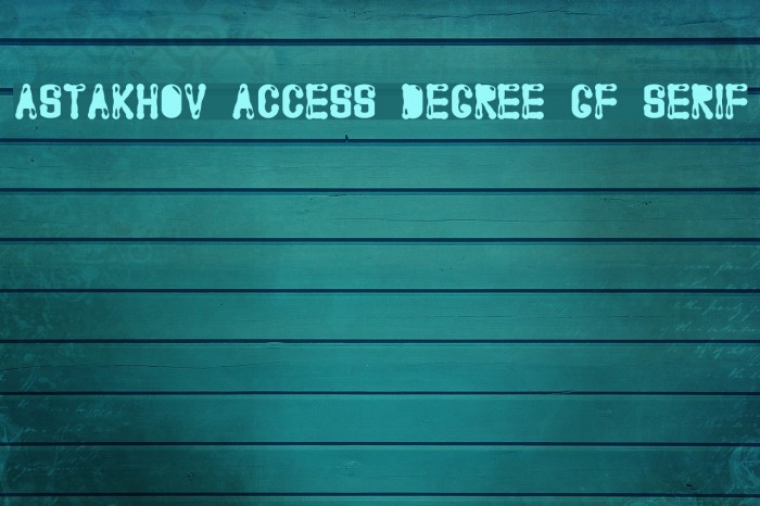 Astakhov Access Degree GF Serif Example 1