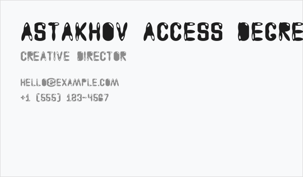 Astakhov Access Degree GF Business Card