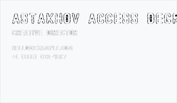 Astakhov Access Degree S Sk Business Card