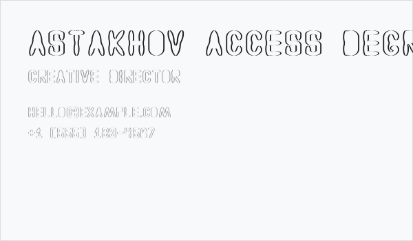 Astakhov Access Degree SF Business Card