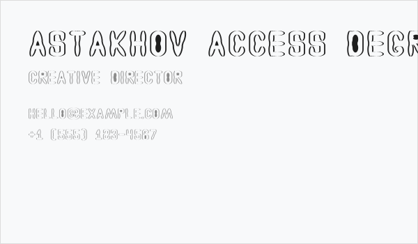 Astakhov Access Degree S Business Card