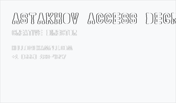 Astakhov Access Degree Serif SF Business Card