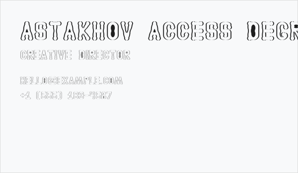 Astakhov Access Degree Serif S Business Card