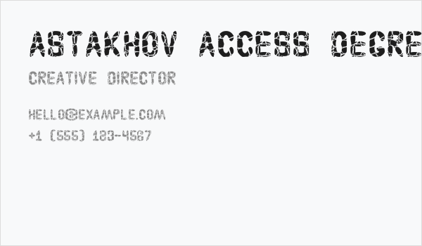 Astakhov Access Degree Sk Business Card