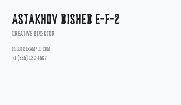 Astakhov Dished E-F-2 Business Card