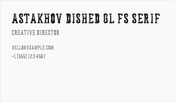 Astakhov Dished Gl FS Serif Business Card
