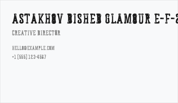 Astakhov Dished Glamour E-F-2 S Business Card