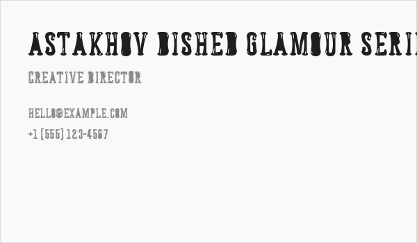Astakhov Dished Glamour Serif F Business Card