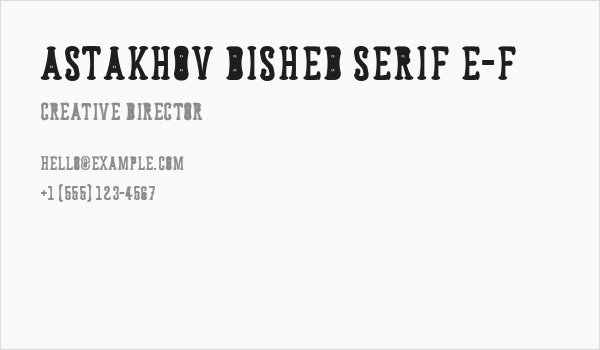 Astakhov Dished Serif E-F Business Card