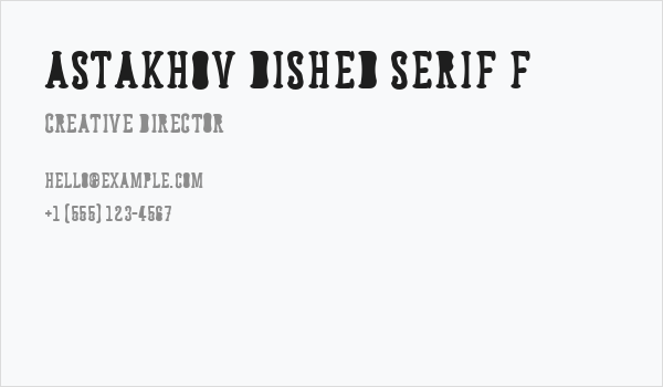 Astakhov Dished Serif F Business Card
