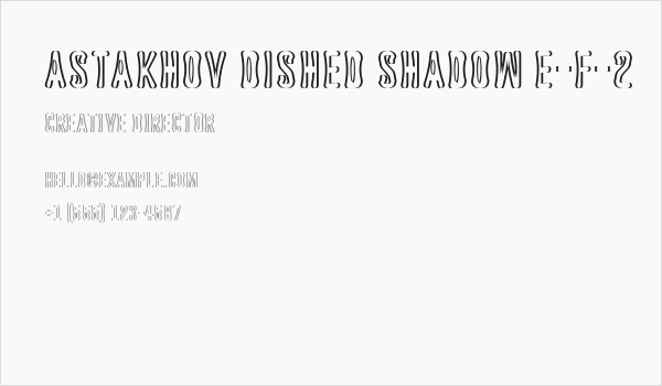 Astakhov Dished Shadow E-F-2 Business Card
