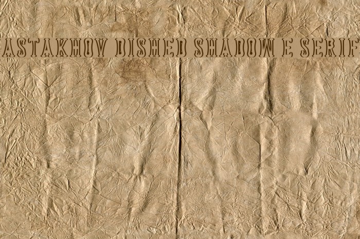 Astakhov Dished Shadow E Serif Font examples