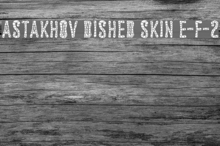 Astakhov Dished Skin E-F-2 Font examples