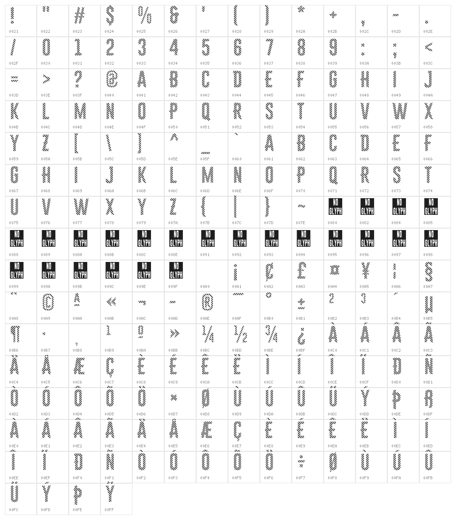 Astakhov First One Stripe DL Character Map