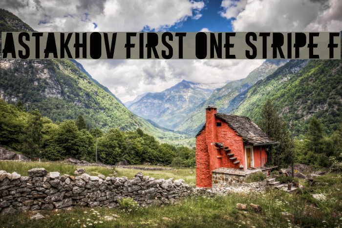 Astakhov First One Stripe F Font examples