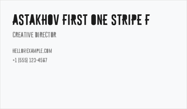 Astakhov First One Stripe F Business Card