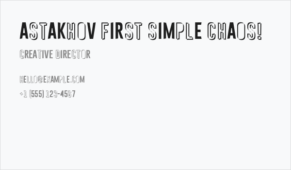 Astakhov First Simple Chaos! Business Card