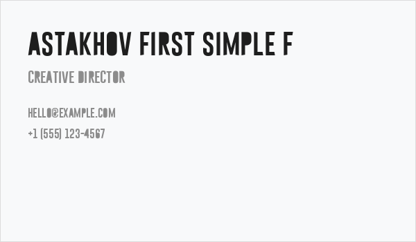 Astakhov First Simple F Business Card