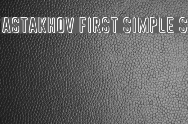 Astakhov First Simple S Font examples