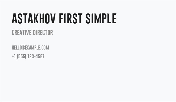 Astakhov First Simple Business Card