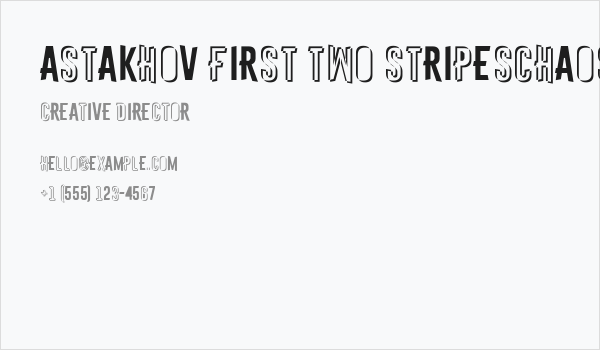 Astakhov First Two StripesChaos Business Card
