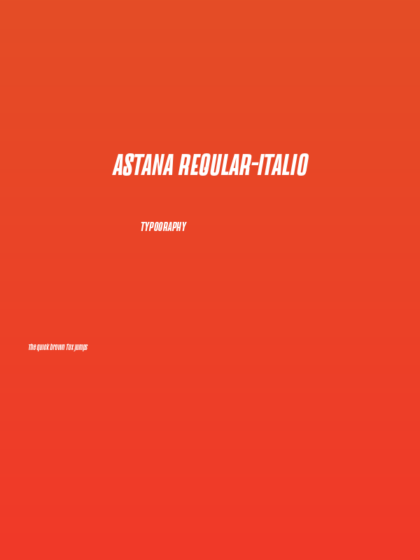 Astana regular-italic Poster
