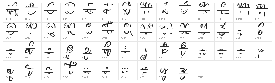Aster Monogram_Personal Use Character Map