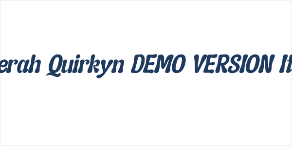 Asterah Quirkyn DEMO VERSION Italic Logo