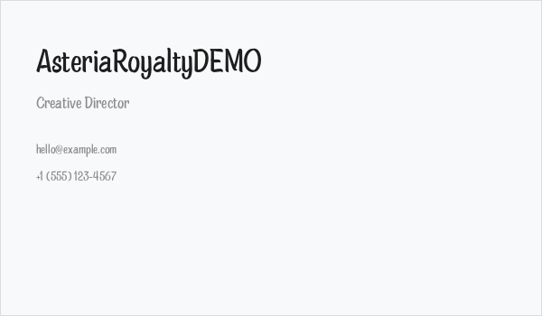 AsteriaRoyaltyDEMO Business Card