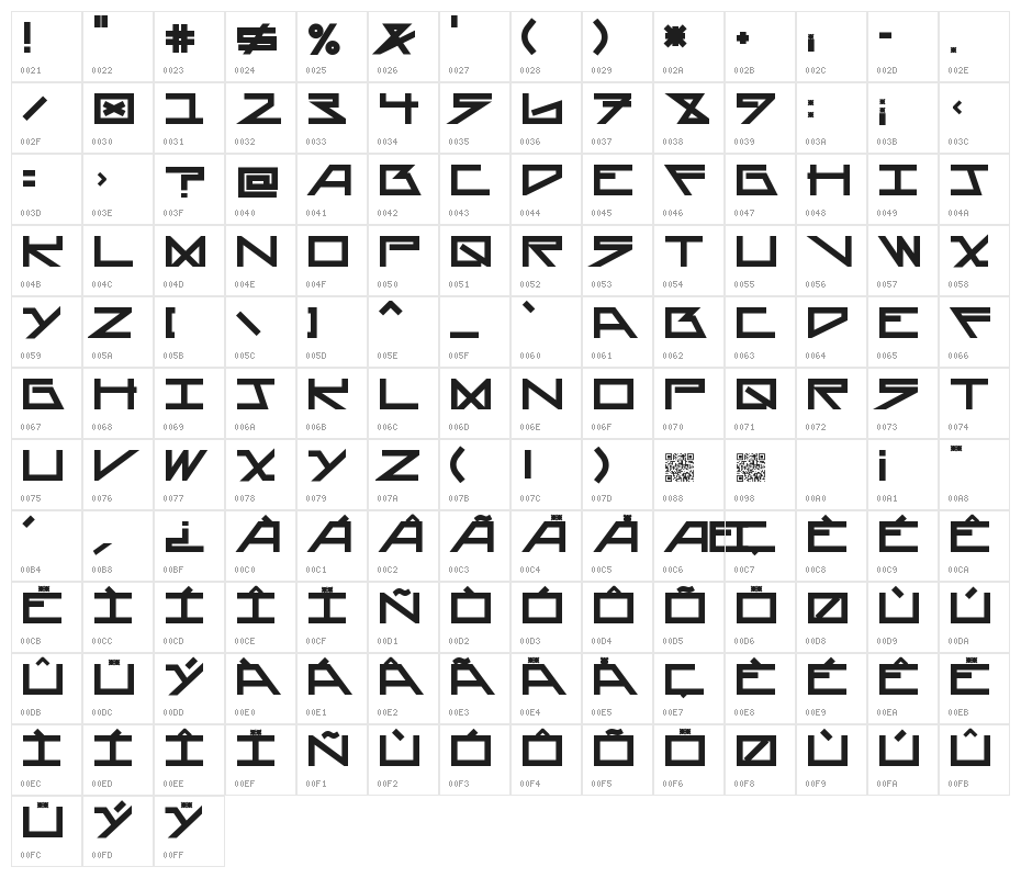 AsteriskBold Character Map