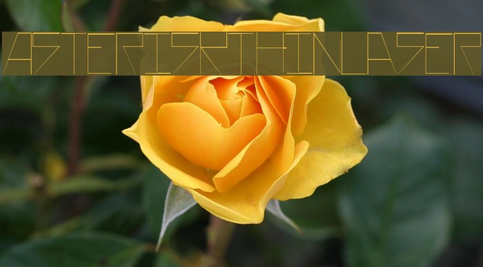 AsteriskThinLaser Font examples