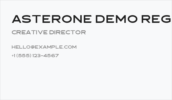 Asterone DEMO Regular Business Card