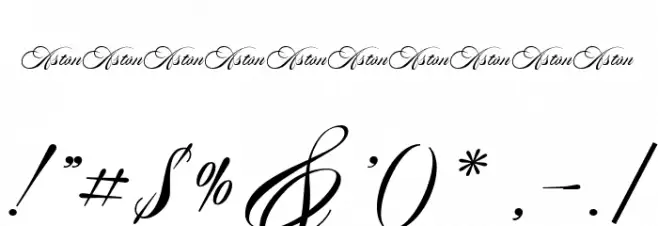 AstonScriptBold-Bold Font OTHER CHARS