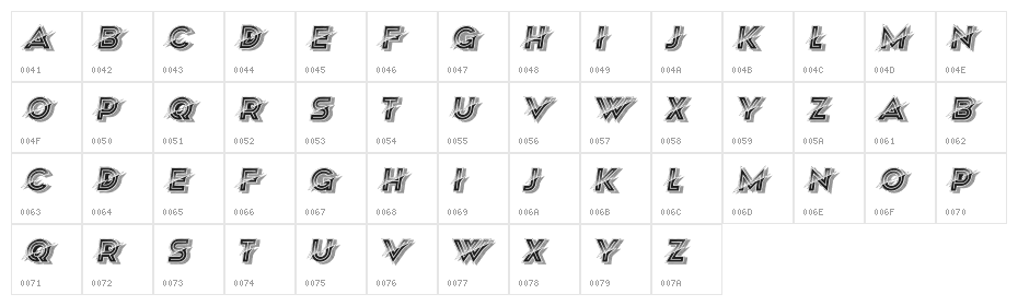 Astonish Regular Character Map