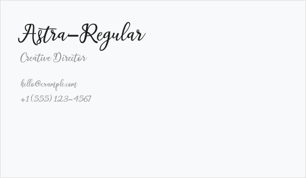 Astra-Regular Business Card